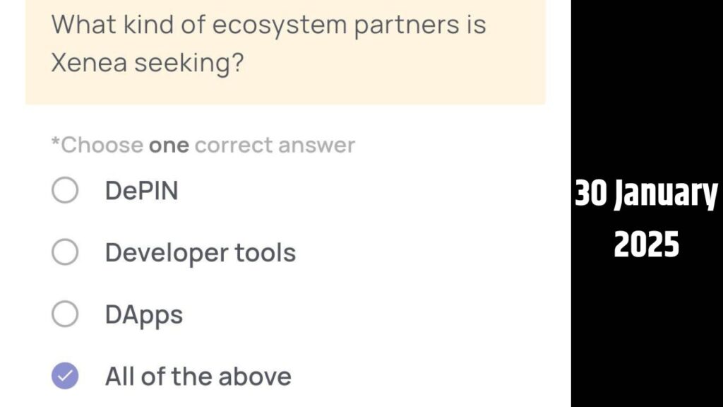 Xenea Wallet Quiz Answer 30 January