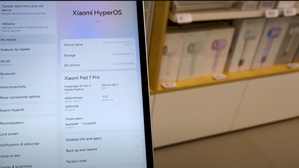 Xiaomi Pad 7 device info