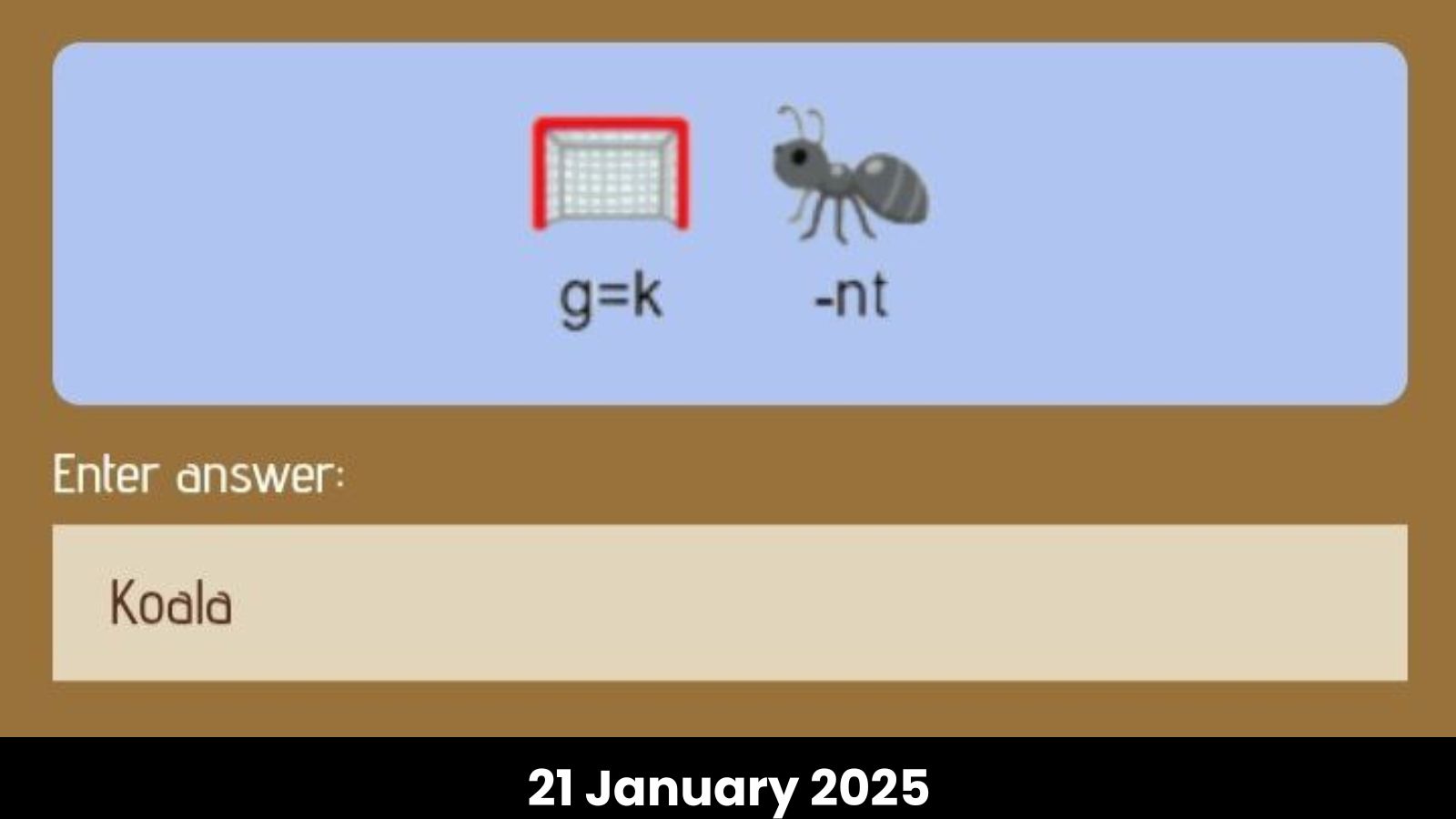 Zoo Rebus of the Day 21 January 2025