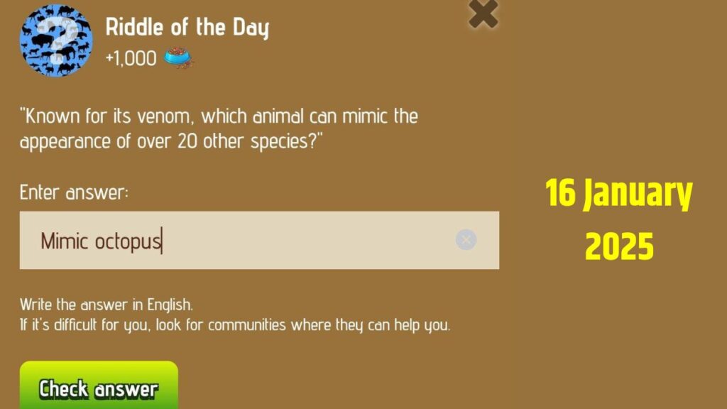 Zoo Riddle of the Day 16 January 2025