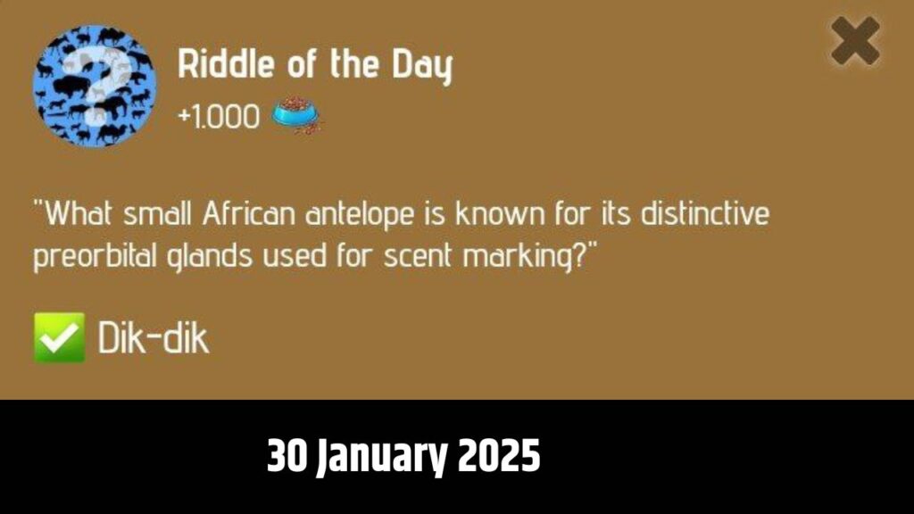 Zoo Riddle of the Day 30 January 2025